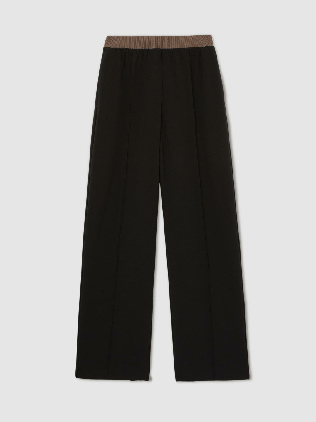 Petite Wide-Leg Elasticated-Waist Trousers in Black | Reiss Women Best Seller