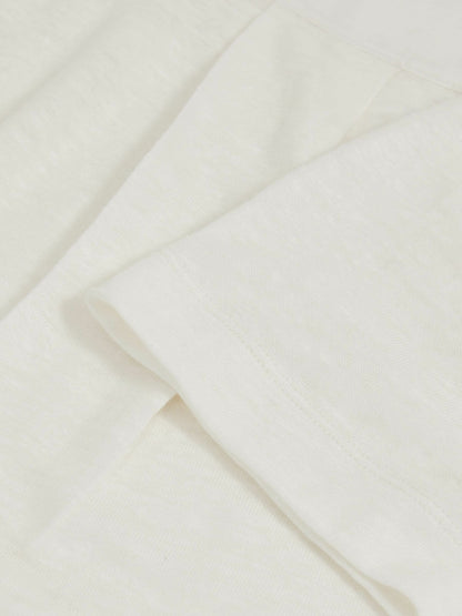 Linen V-Neck T-Shirt in White | Reiss Women Featured
