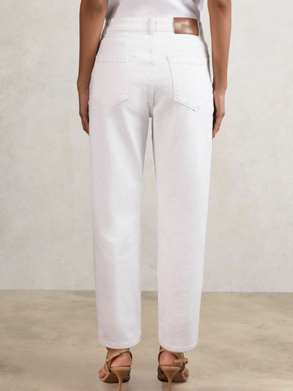 Petite Mid-Rise Straight-Leg Jeans in White | Reiss Women Recommended