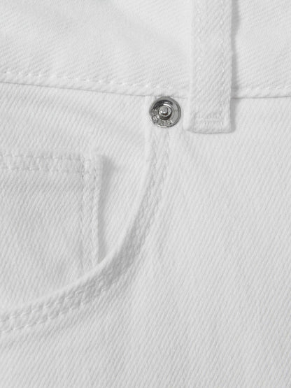 Petite Mid-Rise Straight-Leg Jeans in White | Reiss Women Recommended