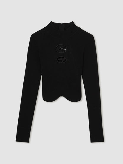 McLaren F1 Team Cut-Out Knit Crop Top in Black | Reiss Women Best Seller