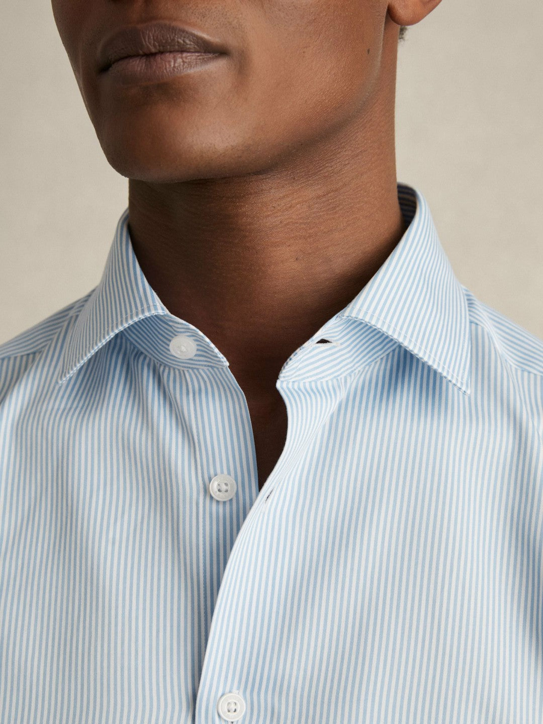 Regular Fit Cotton Sateen Shirt in Blue Stripe | Reiss Men Recommended