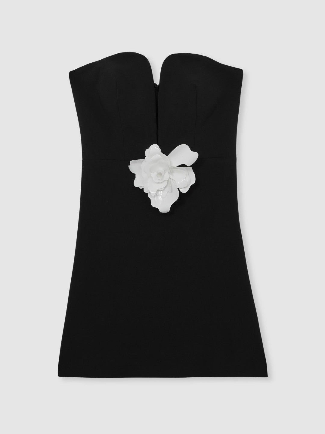 Halston Strapless Fitted Mini Dress in Black | Reiss Women Recommended