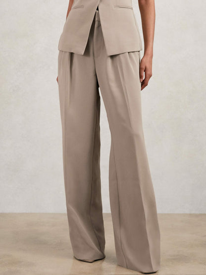 Good American Tailored Trousers in Beige | Reiss Women Featured
