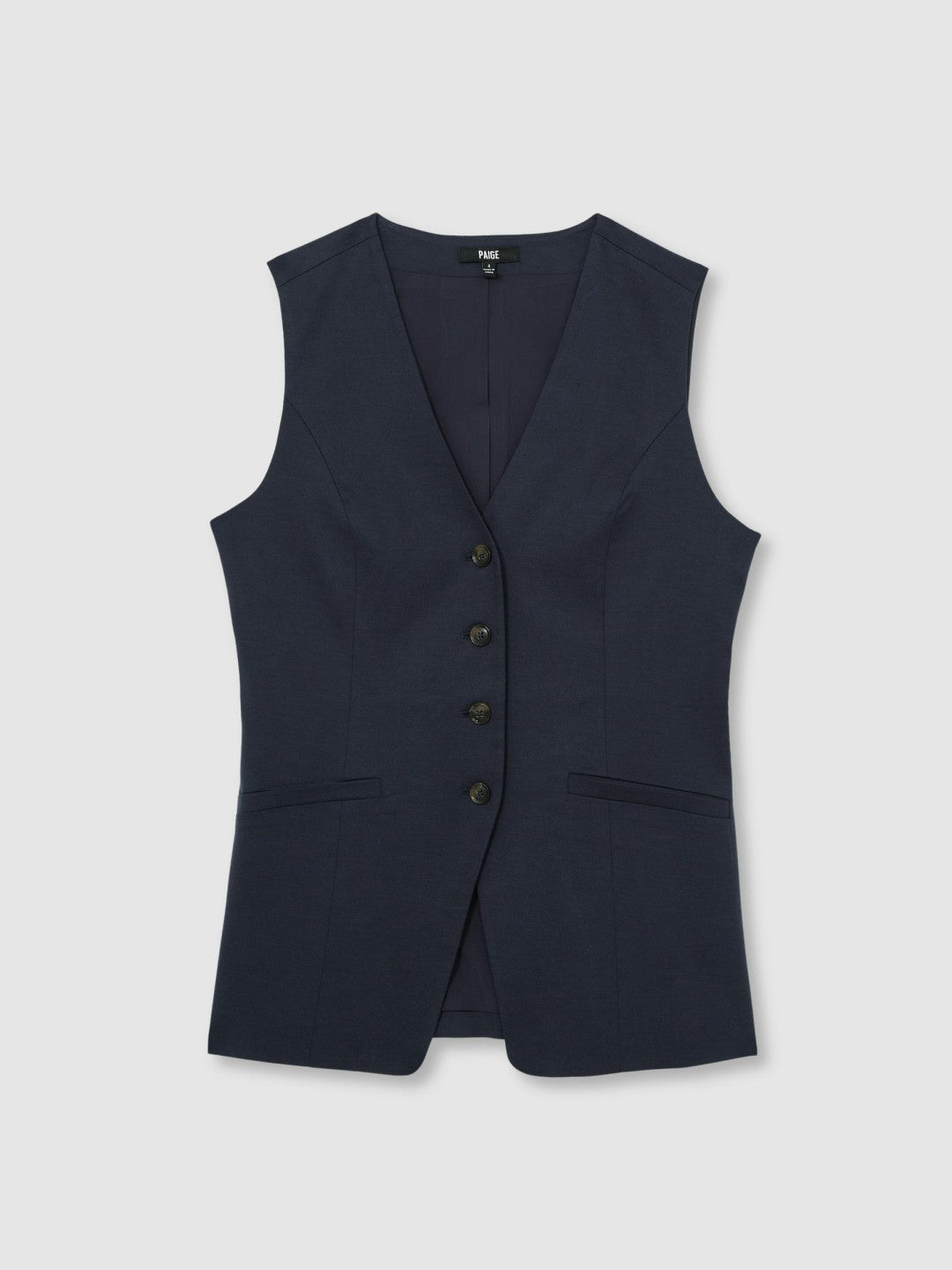 Paige Button-Through Vest in Dark Ink Blue | Reiss Women Recommended