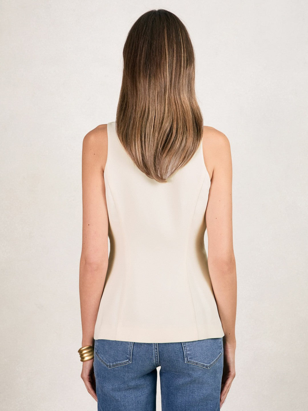 Luxe Suiting Vest in Cream | Reiss Women Exclusive