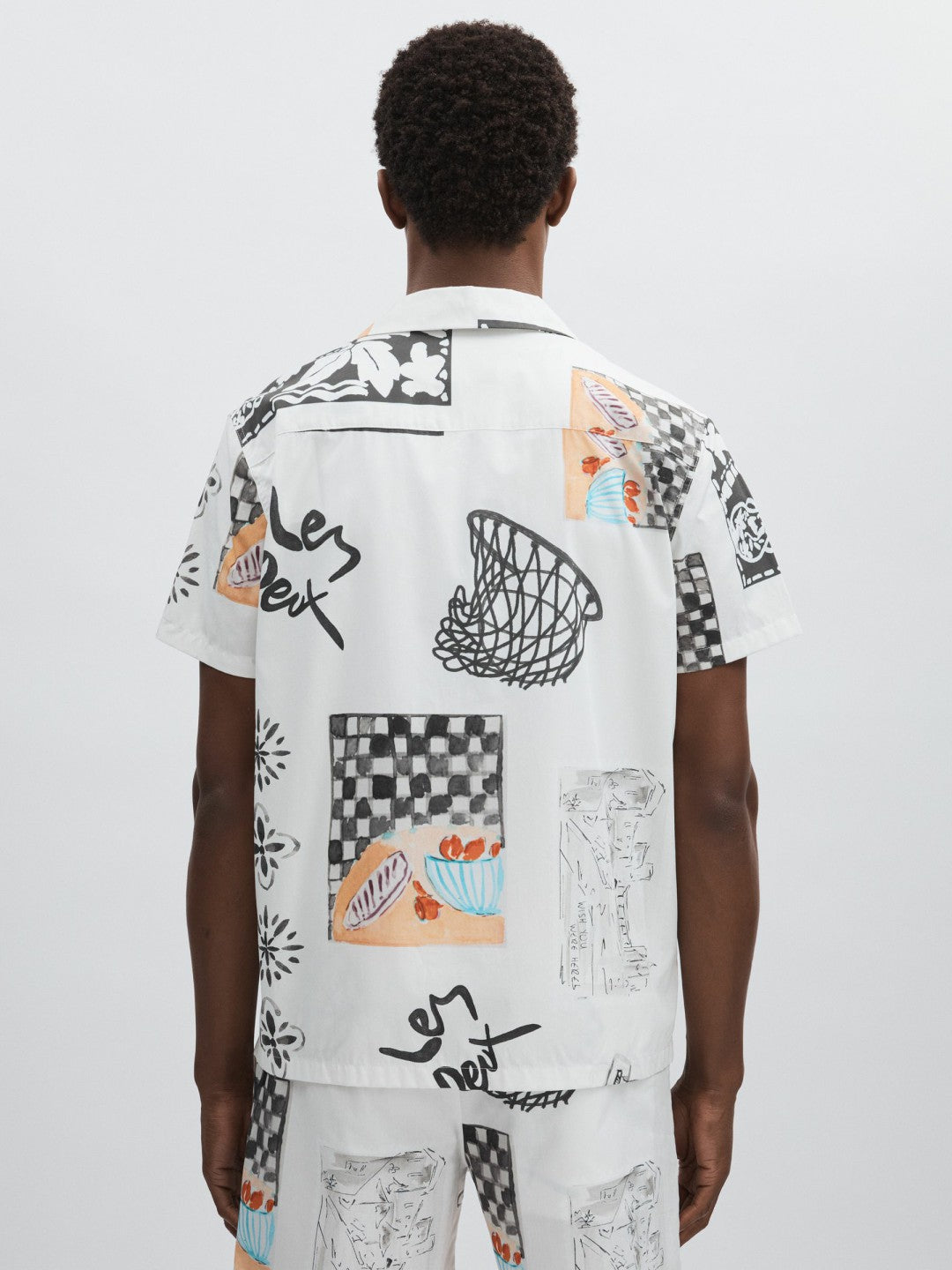 Les Deux Cotton Graphic-Print Shirt in Ivory Print | Reiss Men Signature