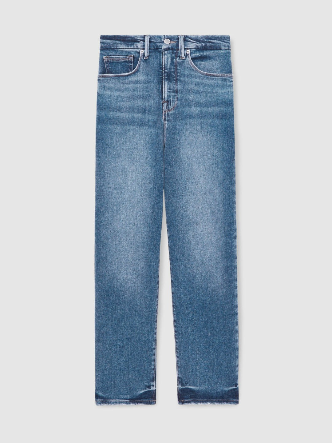 Straight Compression Jeans in Indigo Blue | Reiss Women Exclusive