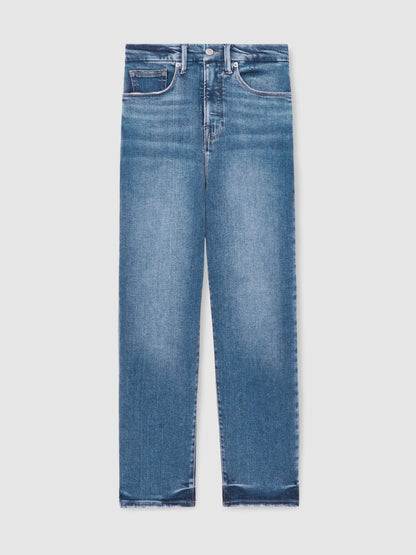 Straight Compression Jeans in Indigo Blue | Reiss Women Exclusive