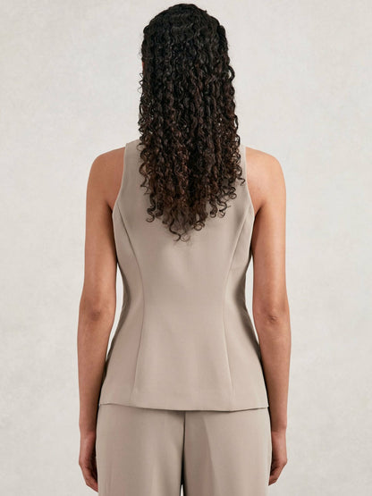 Luxe Suiting Vest in Beige | Reiss Women Best Seller