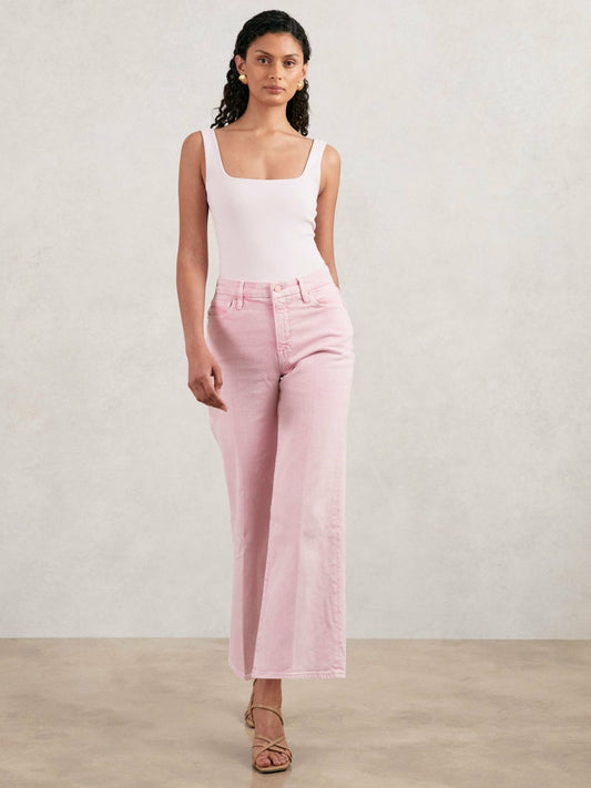 Cropped Palazzo Jeans in Rose Pink | Reiss Women Recommended