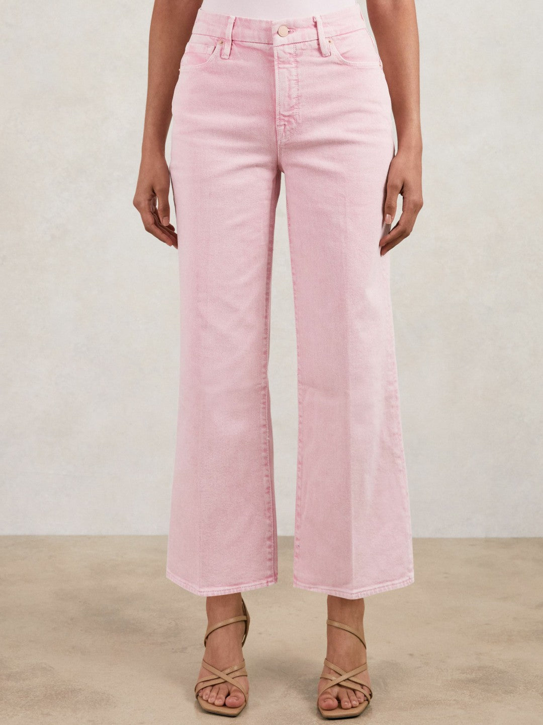Cropped Palazzo Jeans in Rose Pink | Reiss Women Recommended