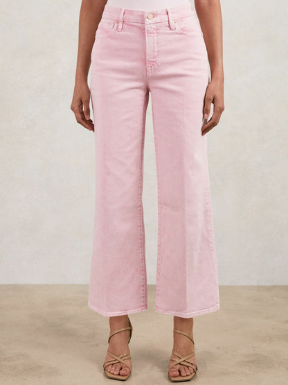 Cropped Palazzo Jeans in Rose Pink | Reiss Women Recommended
