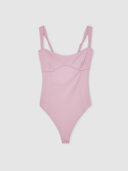 Good American Scuba Sweetheart Bodysuit in Light Pink | Reiss Women Premium