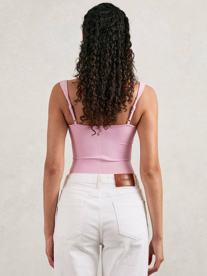 Good American Scuba Sweetheart Bodysuit in Light Pink | Reiss Women Premium