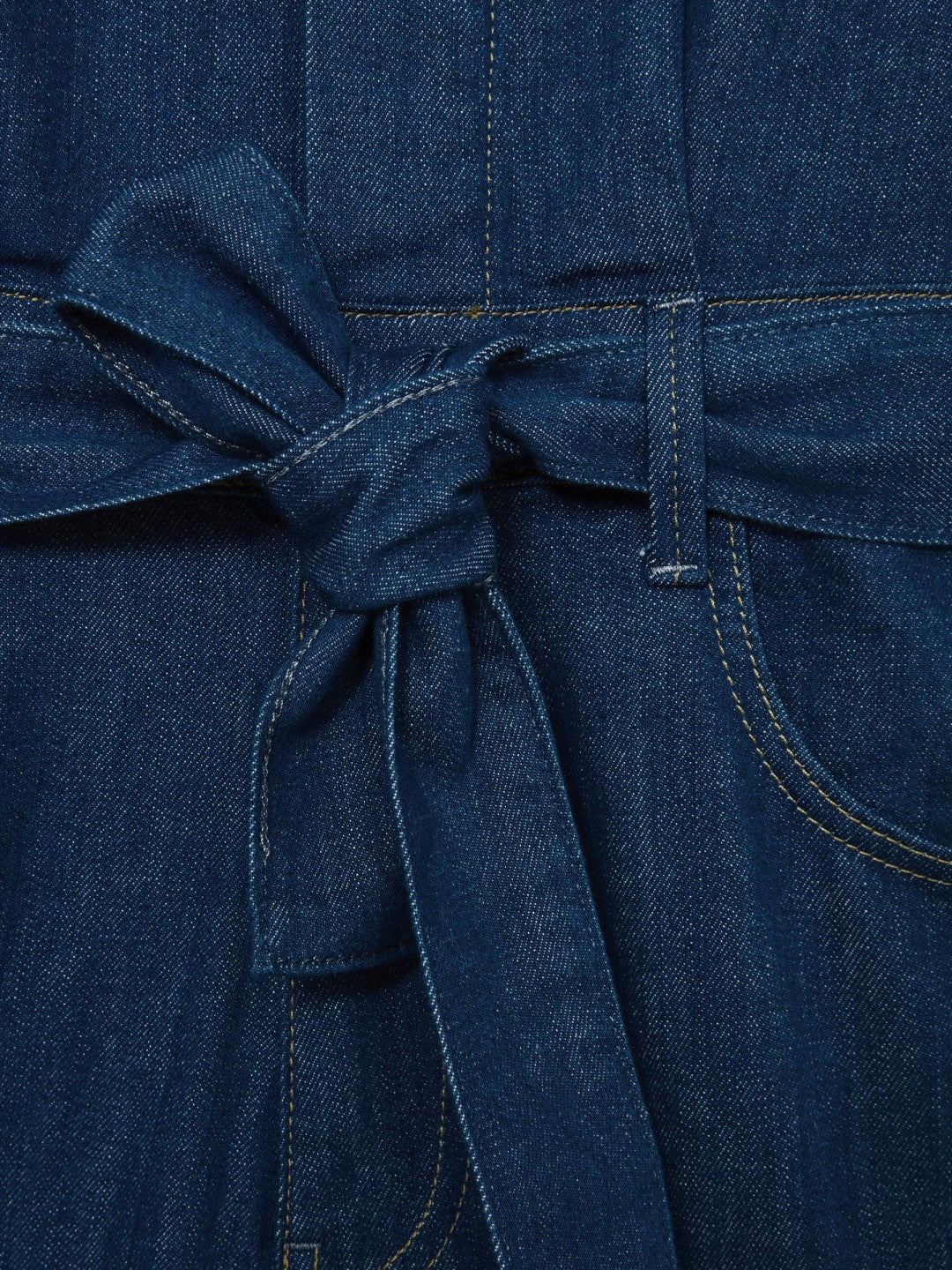 Paige Maraya Blue Wide Leg Belted Denim Jumpsuit in Maraya Blue | Reiss Women Exclusive