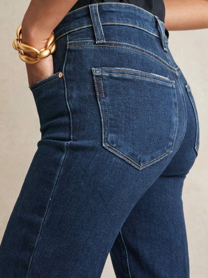 Paige High Rise Flared Jeans in Marciella Blue | Reiss Women Featured