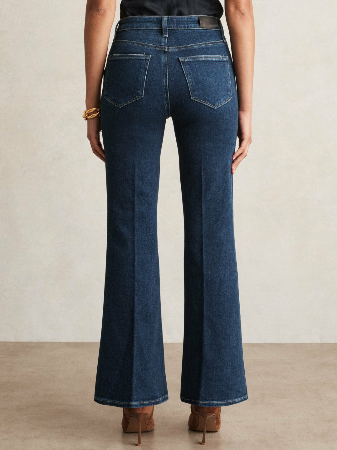 Paige High Rise Flared Jeans in Marciella Blue | Reiss Women Featured