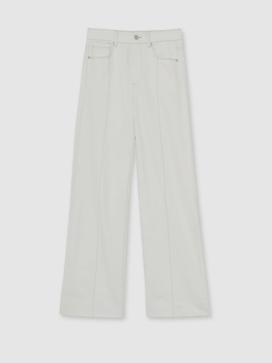 Paige Ecru Wide Leg Pintuck Jeans in Ecru | Reiss Women Popular