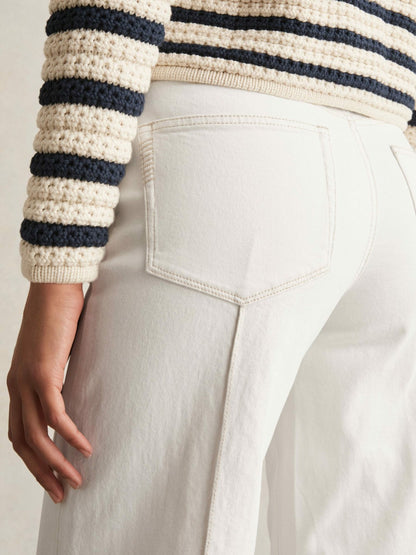 Paige Ecru Wide Leg Pintuck Jeans in Ecru | Reiss Women Popular