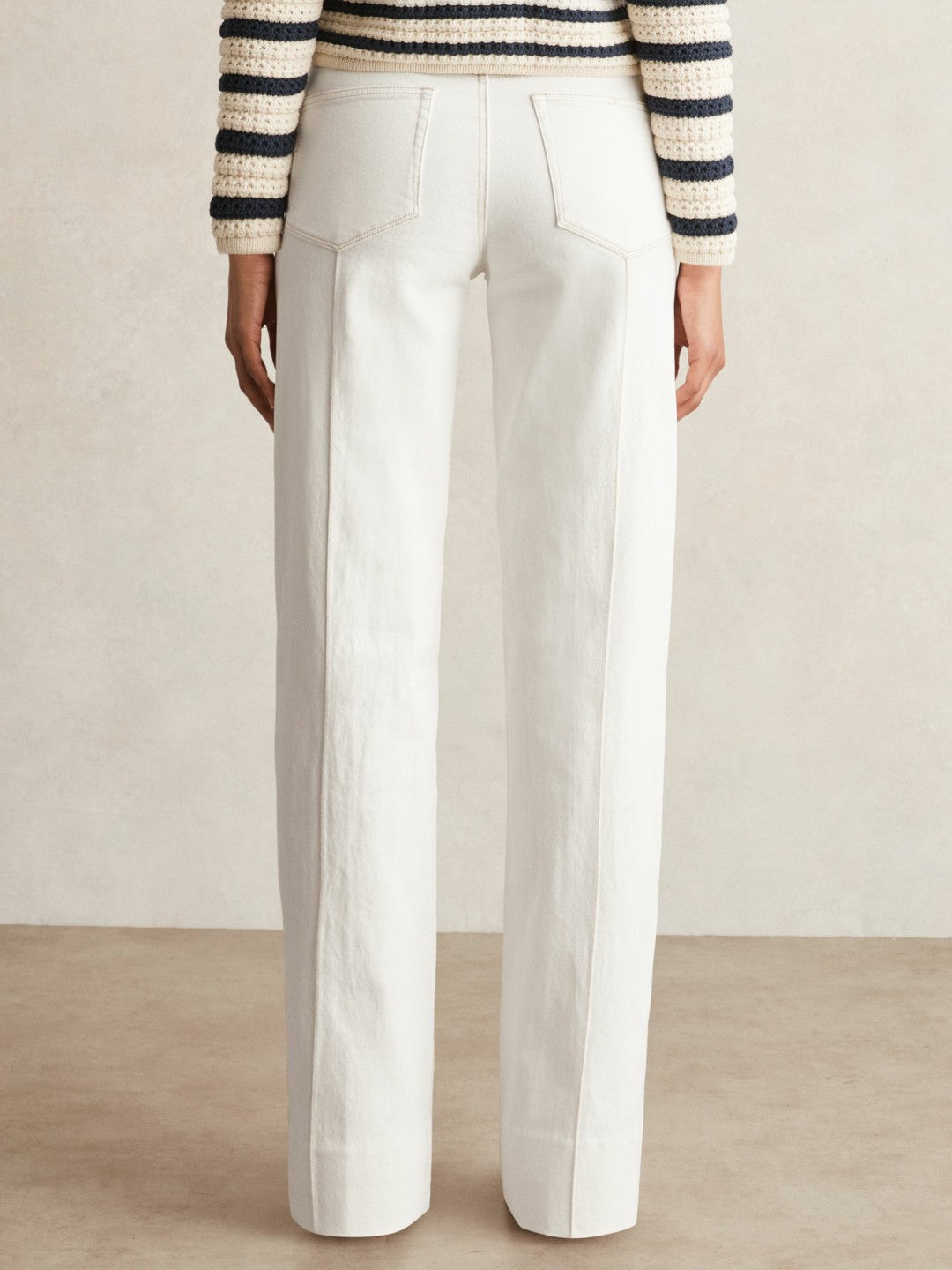 Paige Ecru Wide Leg Pintuck Jeans in Ecru | Reiss Women Popular