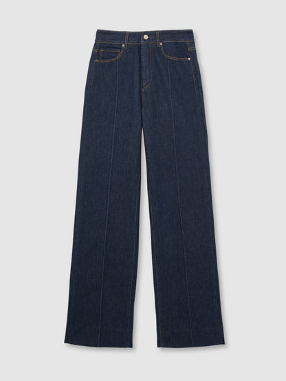 Paige Wide Leg Pintuck Jeans in Anais Blue | Reiss Women Trending