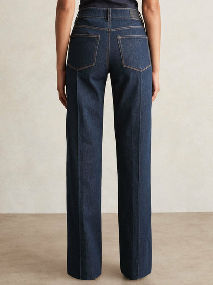 Paige Wide Leg Pintuck Jeans in Anais Blue | Reiss Women Trending
