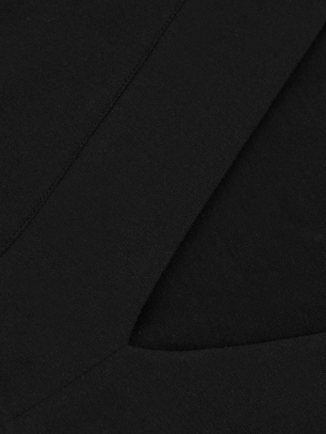 Cotton Shoulder-Pad V-Neck Top in Black | Reiss Women Exclusive