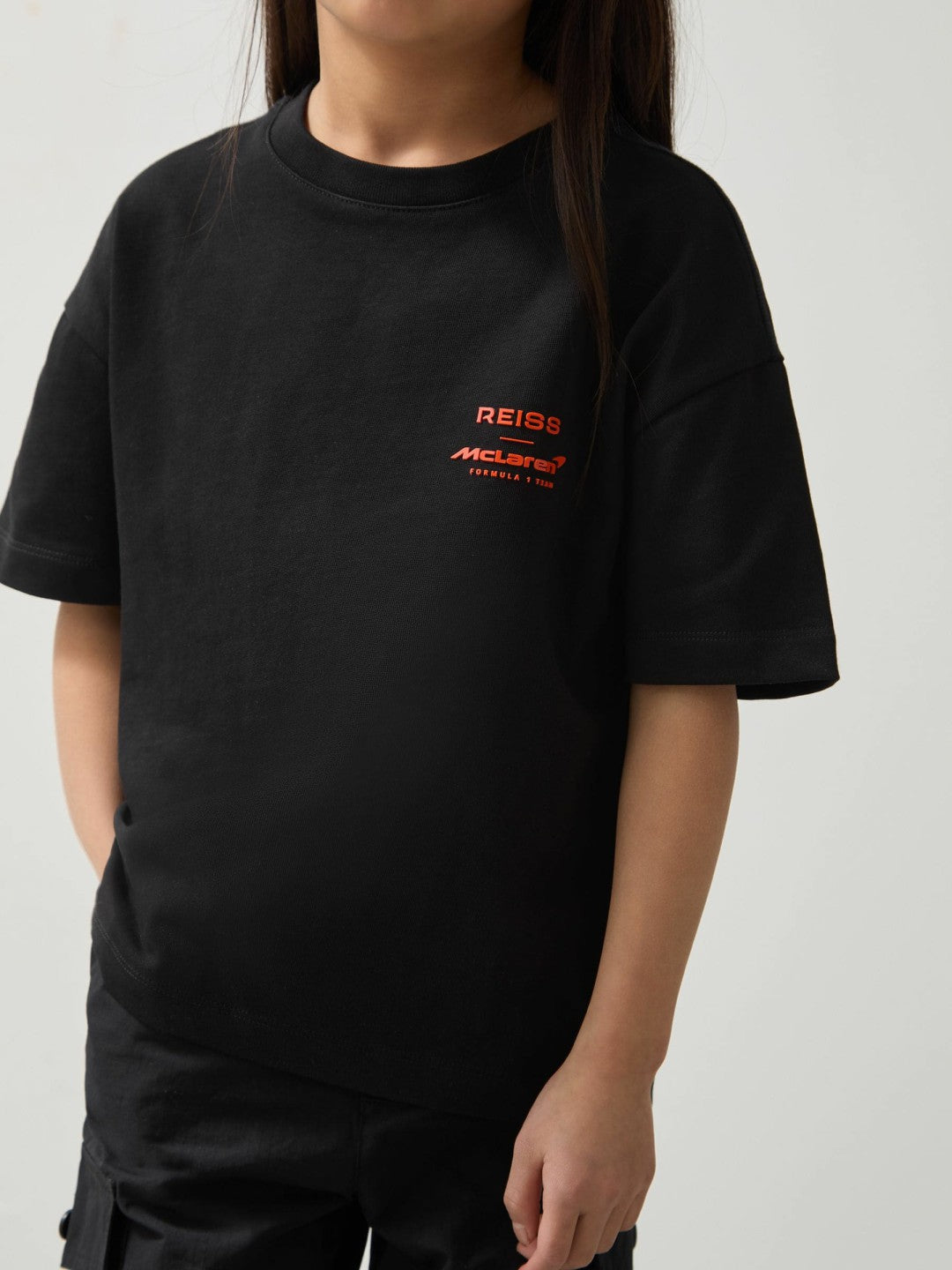 3-9 yrs Unisex Fit Oversized McLaren F1 Team Tyre T-Shirt in Black | Reiss Children & Baby Premium