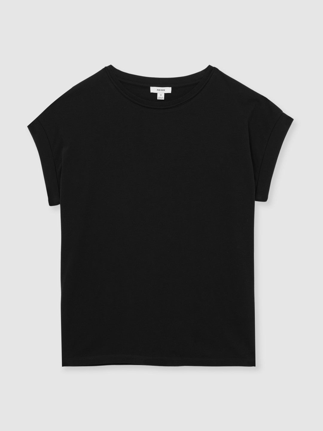Brushed-Cotton Crew-Neck T-Shirt in Black | Reiss Women Popular
