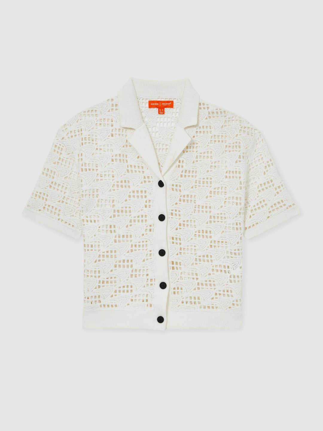 McLaren F1 Team Speedmark Crochet Shirt in White | Reiss Women New