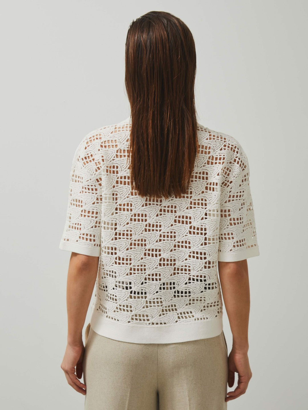 McLaren F1 Team Speedmark Crochet Shirt in White | Reiss Women New