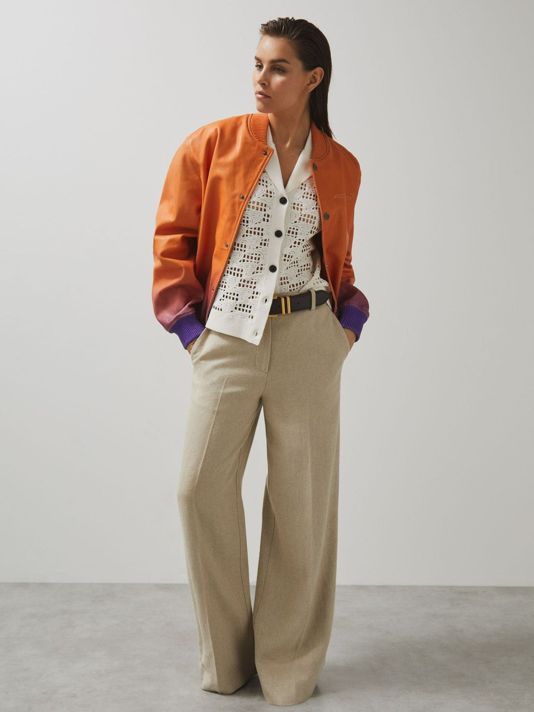 McLaren F1 Team Speedmark Crochet Shirt in White | Reiss Women New