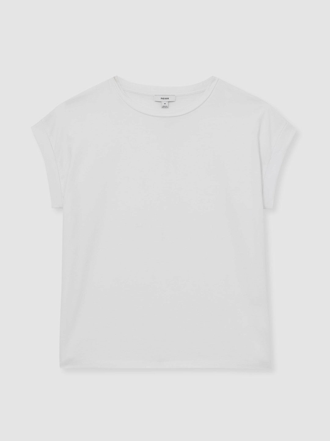 Brushed-Cotton Crew-Neck T-Shirt in White | Reiss Women Signature