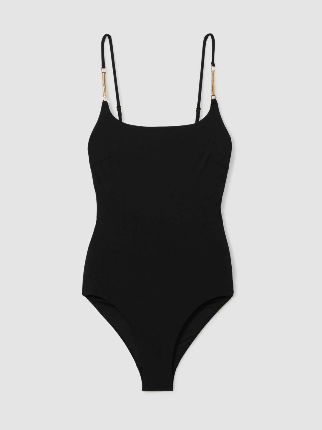 Hardware-Strap Cut-Out Swimsuit in Black | Reiss Women Signature