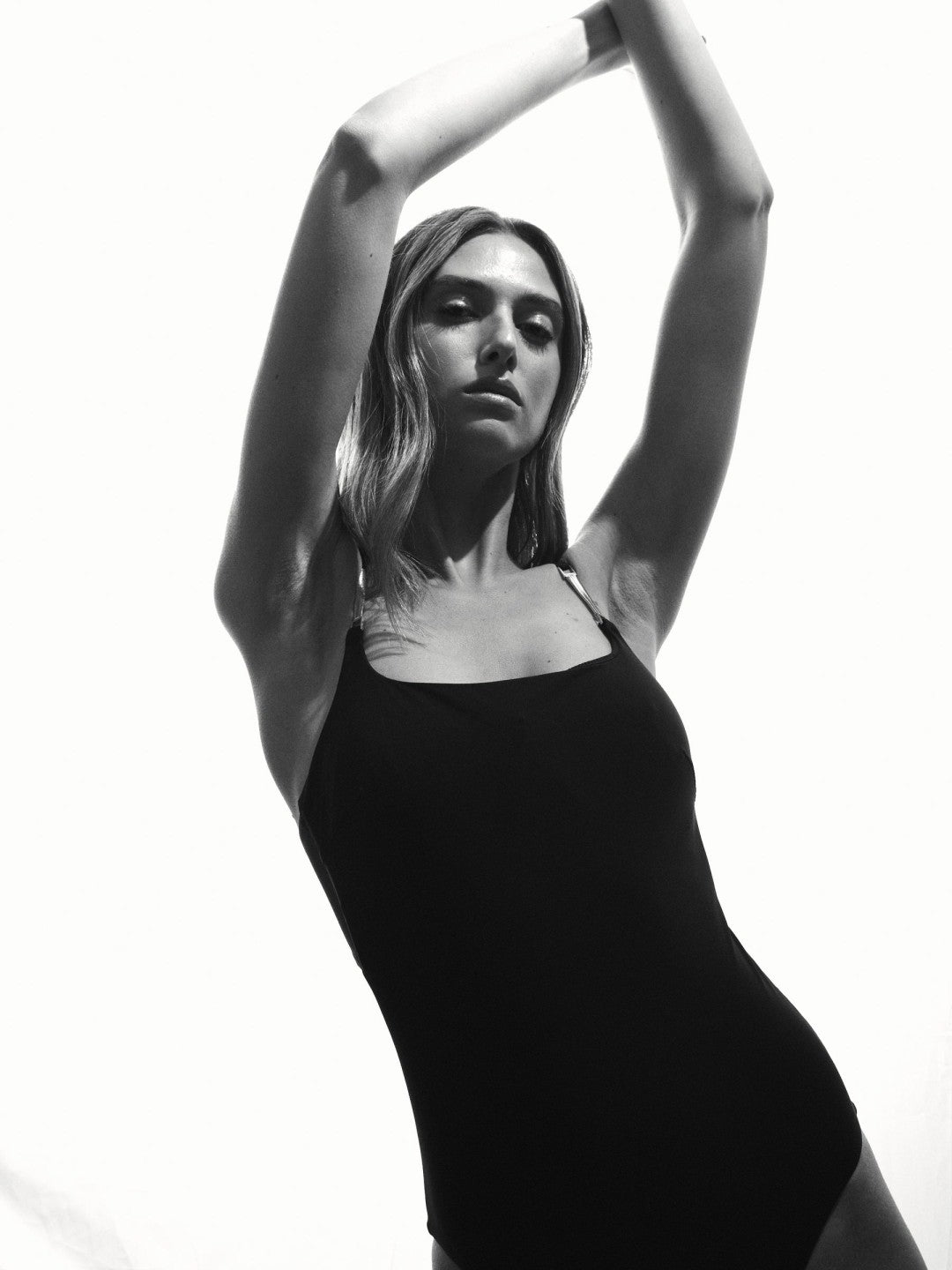 Hardware-Strap Cut-Out Swimsuit in Black | Reiss Women Signature