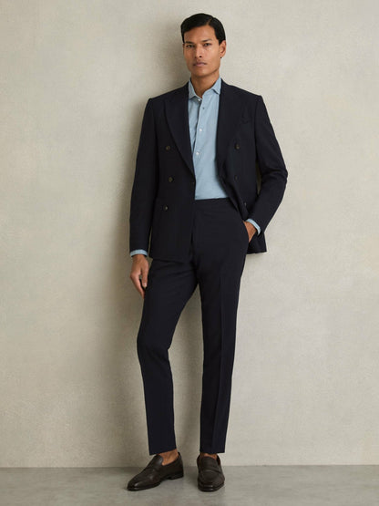 Washed Cotton Chambray Shirt in Blue | Reiss Men New