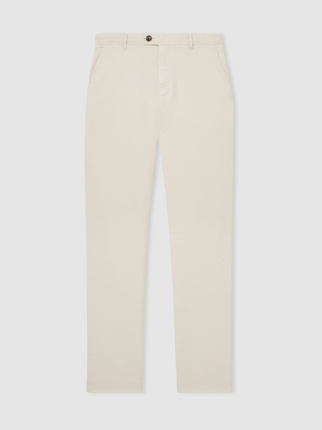 Cotton-Piqué Slim-Fit Chinos in Off White | Reiss Men Popular