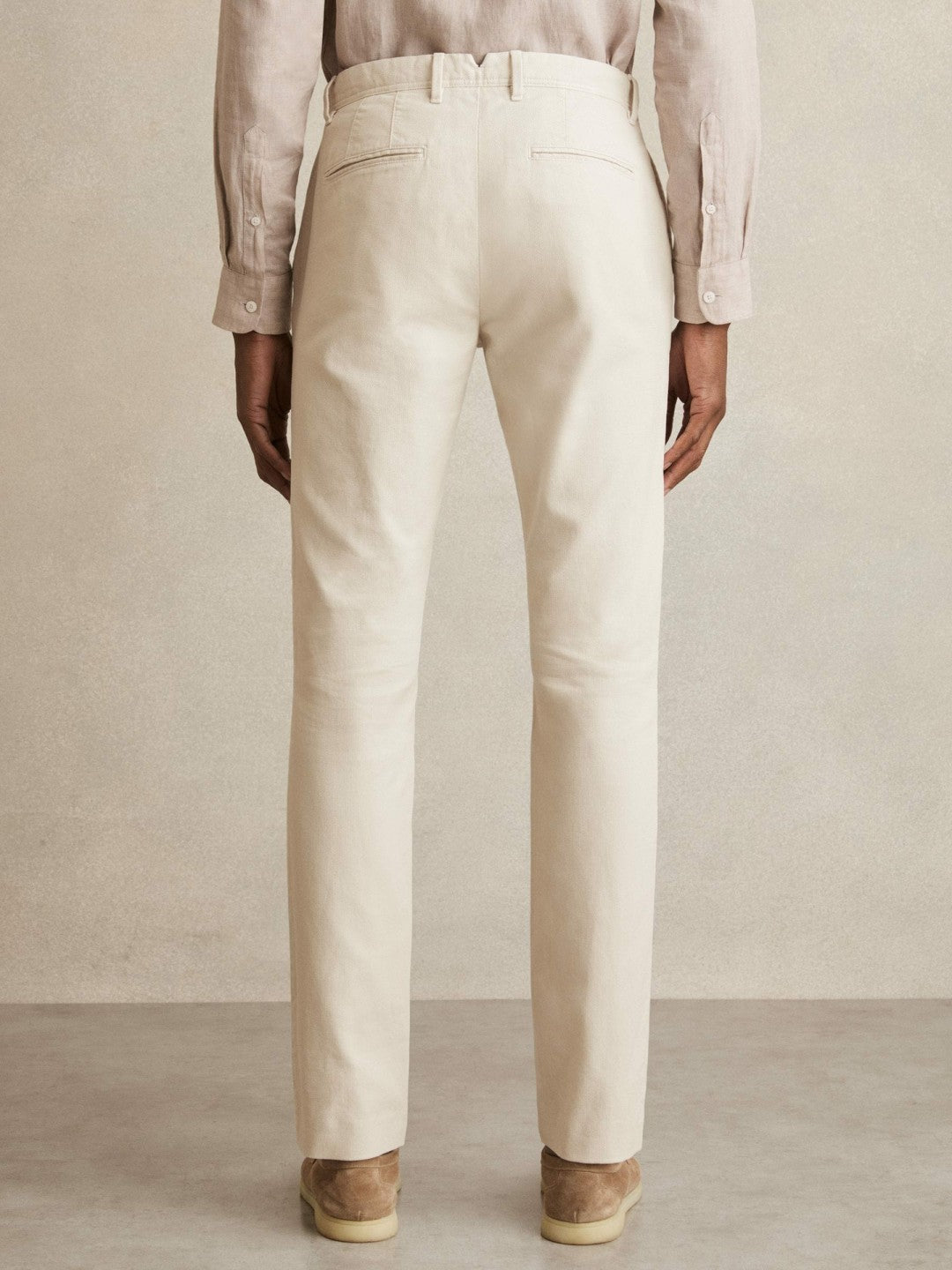 Cotton-Piqué Slim-Fit Chinos in Off White | Reiss Men Popular