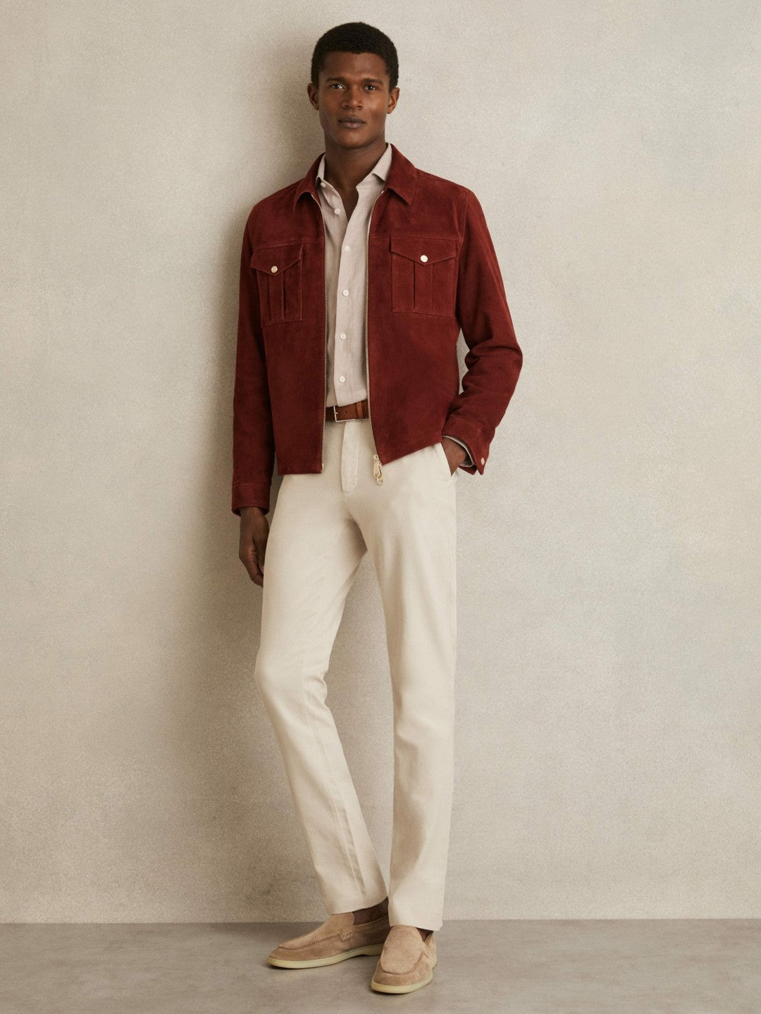 Cotton-Piqué Slim-Fit Chinos in Off White | Reiss Men Popular