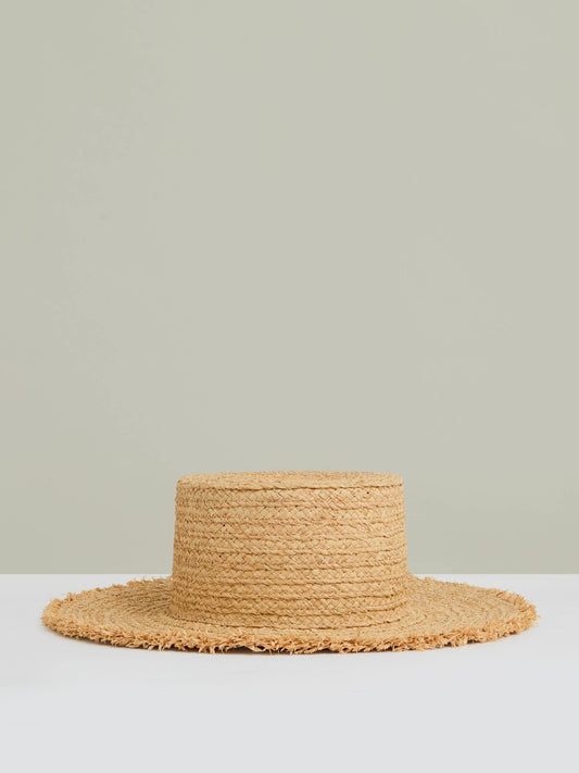 Straw Boater Hat in Natural | Reiss Women Trending