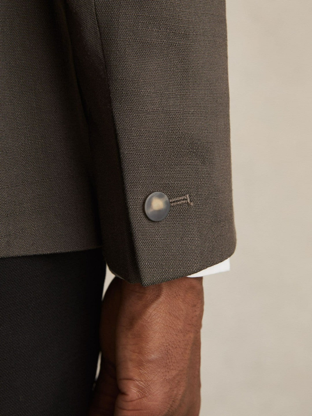 Slim Fit Double Breasted Suit Blazer in Dark Green | Reiss Men Featured