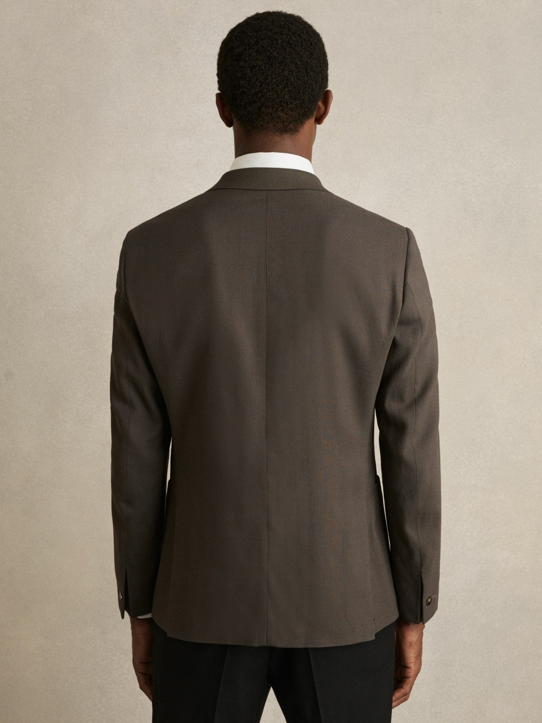 Slim Fit Double Breasted Suit Blazer in Dark Green | Reiss Men Featured