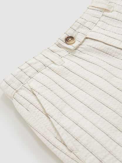 9-13 yrs Cotton Pinstripe Trousers Regular-Fit in Off White/Taupe Brown | Reiss Children & Baby New