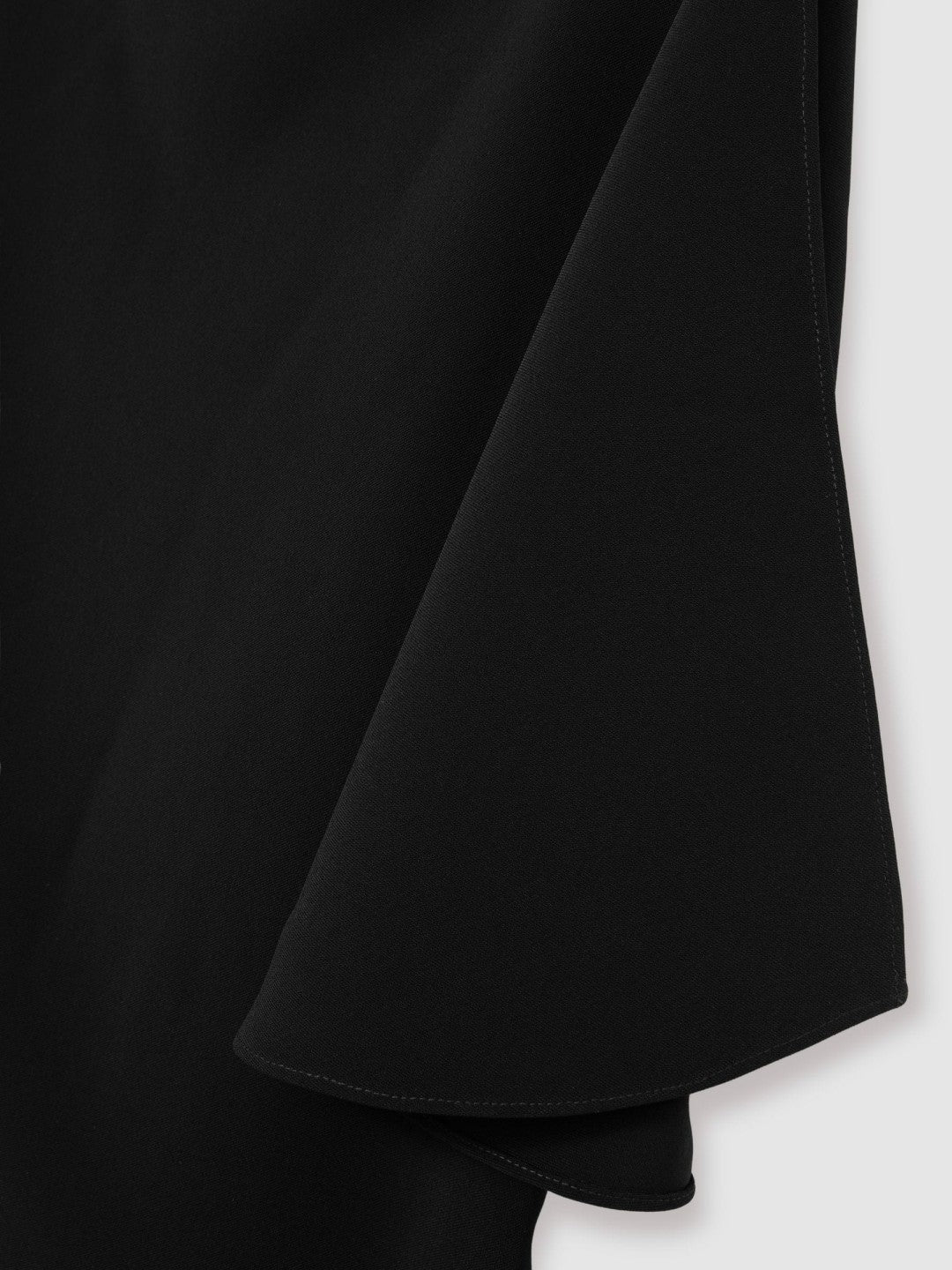 Draped-Front High-Neck Midi Dress in Black | Reiss Women Premium
