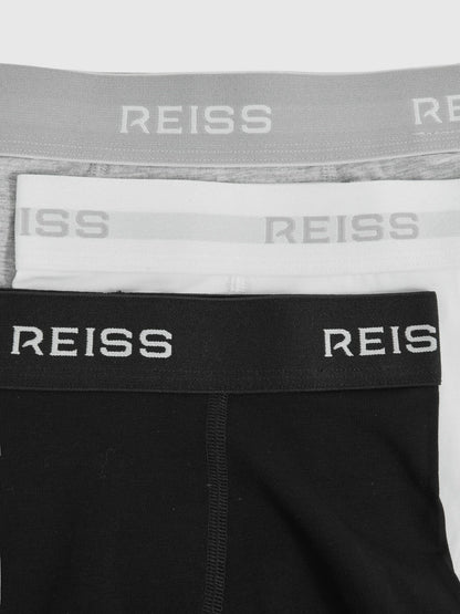 Stretch-Cotton Boxers 3 Pack in White/Grey/Black | Reiss Children & Baby Recommended