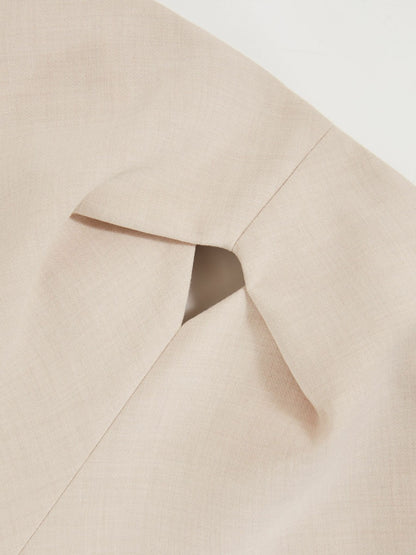 Double Strap Cut Out Midi Dress in Stone Neutral | Reiss Women Featured