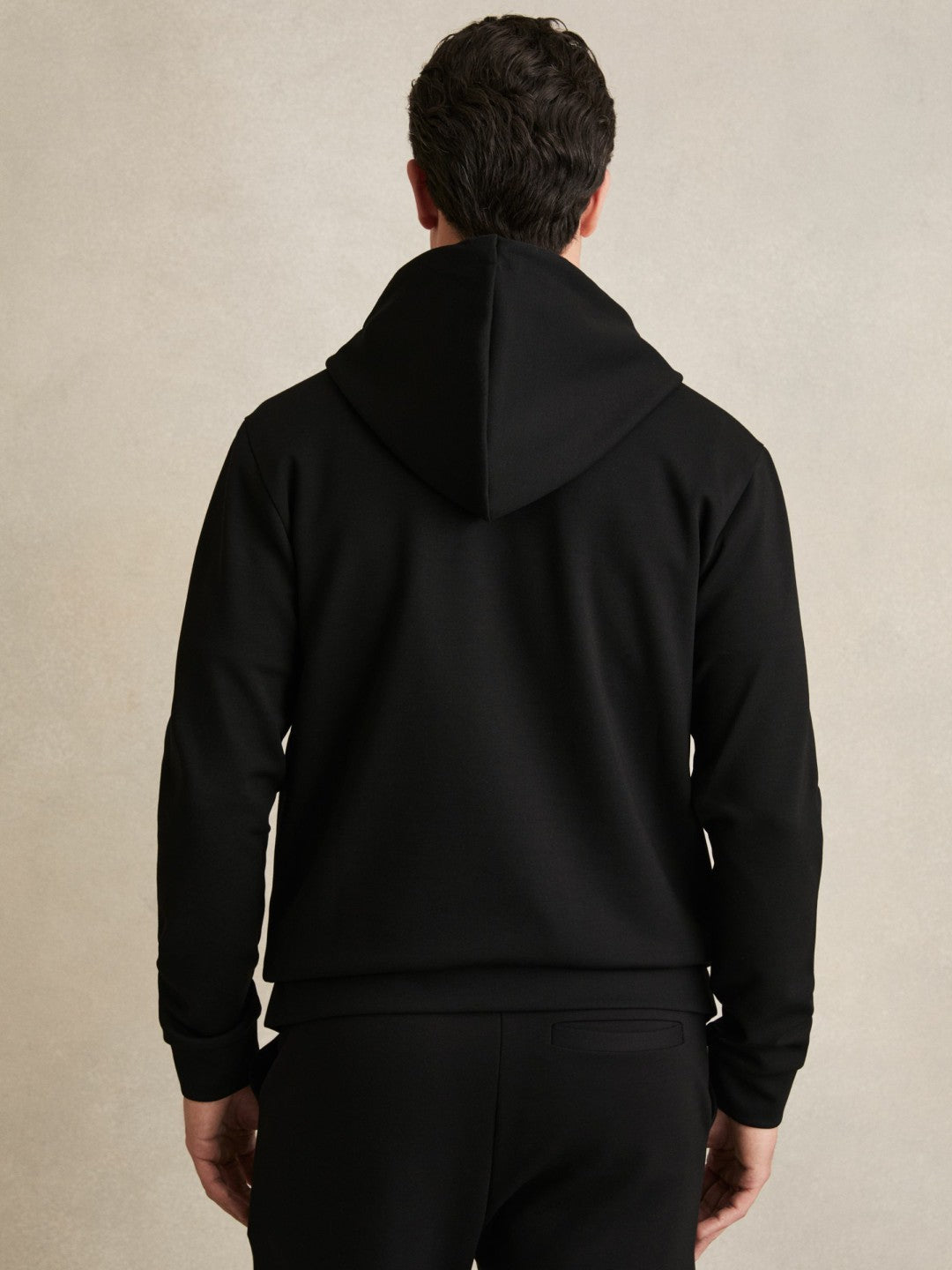Interlock Zip-Through Hoodie in Black | Reiss Men New