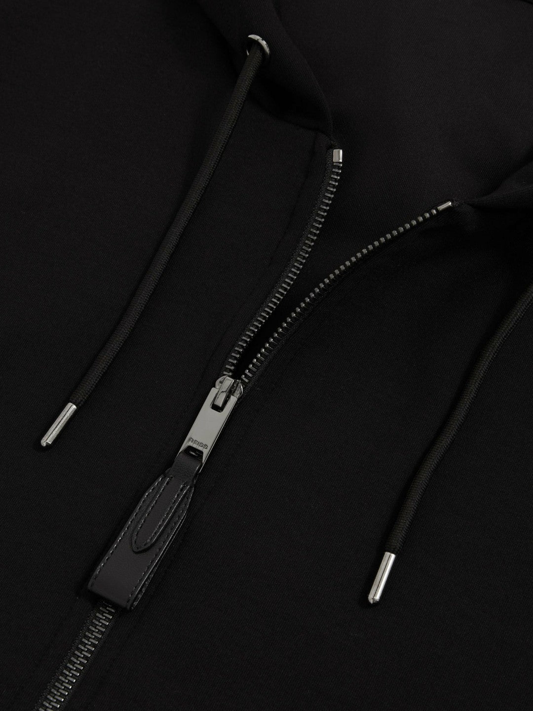 Interlock Zip-Through Hoodie in Black | Reiss Men New