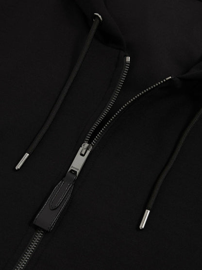 Interlock Zip-Through Hoodie in Black | Reiss Men New